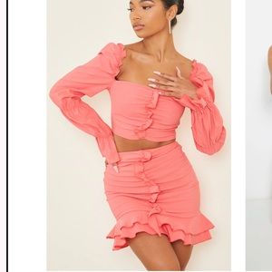 Frill Two Piece Long Sleeve Set